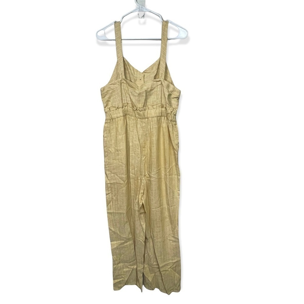 Romeo & Juliet Couture Yellow Linen Blend Jumpsuit Large - Picture 8 of 9
